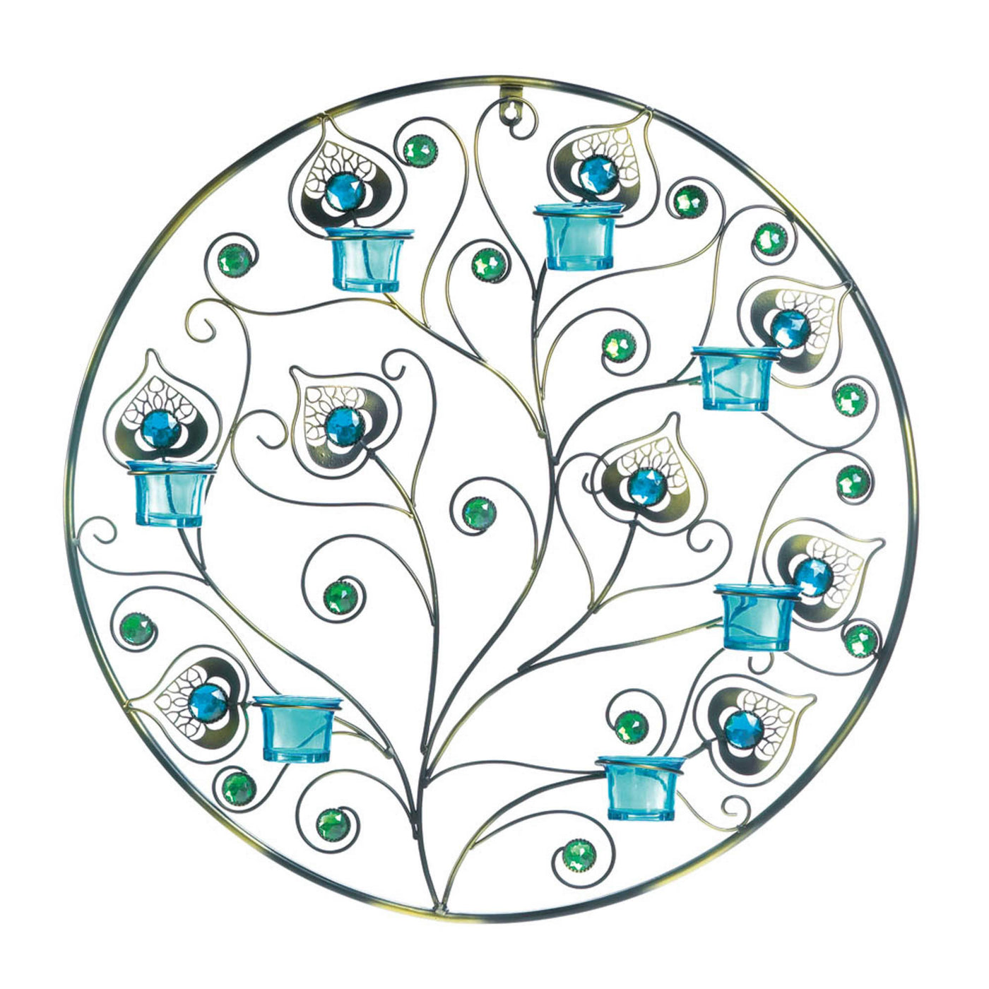 PEACOCK PLUMES CIRCULAR WALL SCONCE